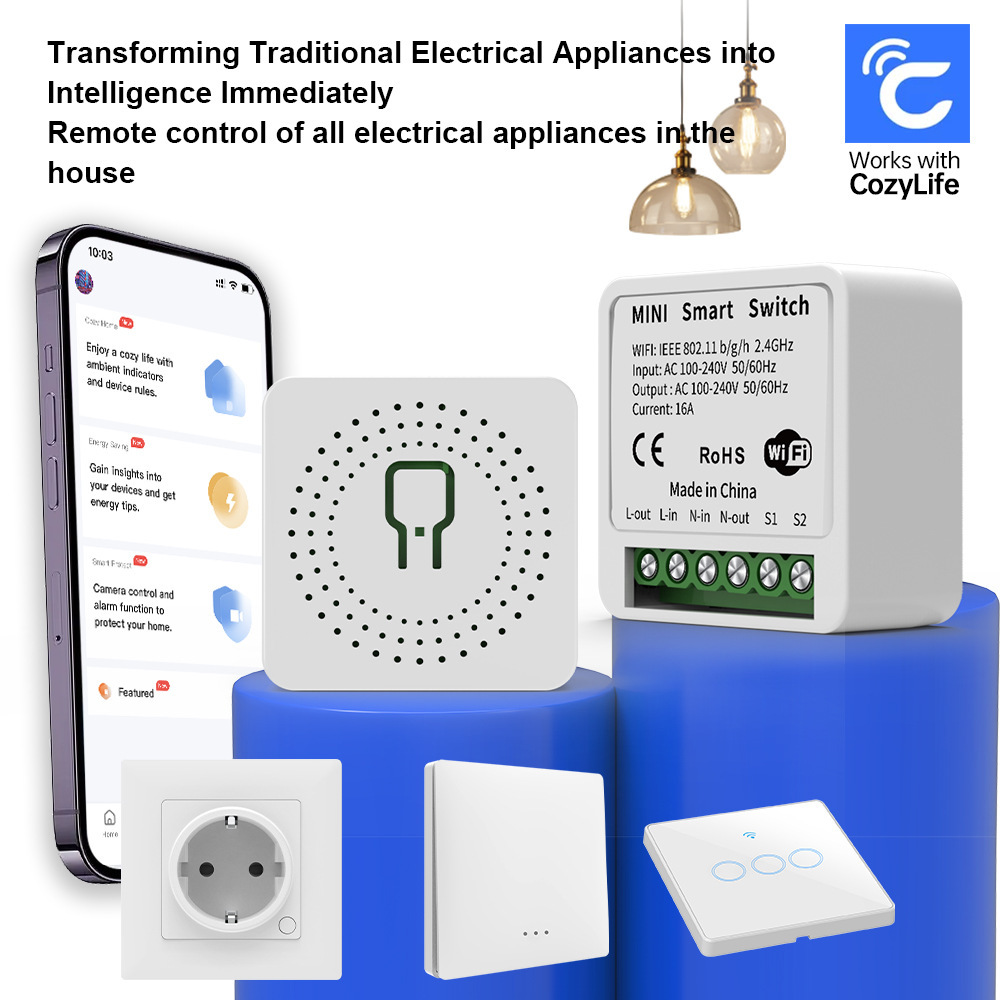 Diy Smart Home Automation Devices - Умный домашний WiFi-релейный модуль 16А, мини-переключатель