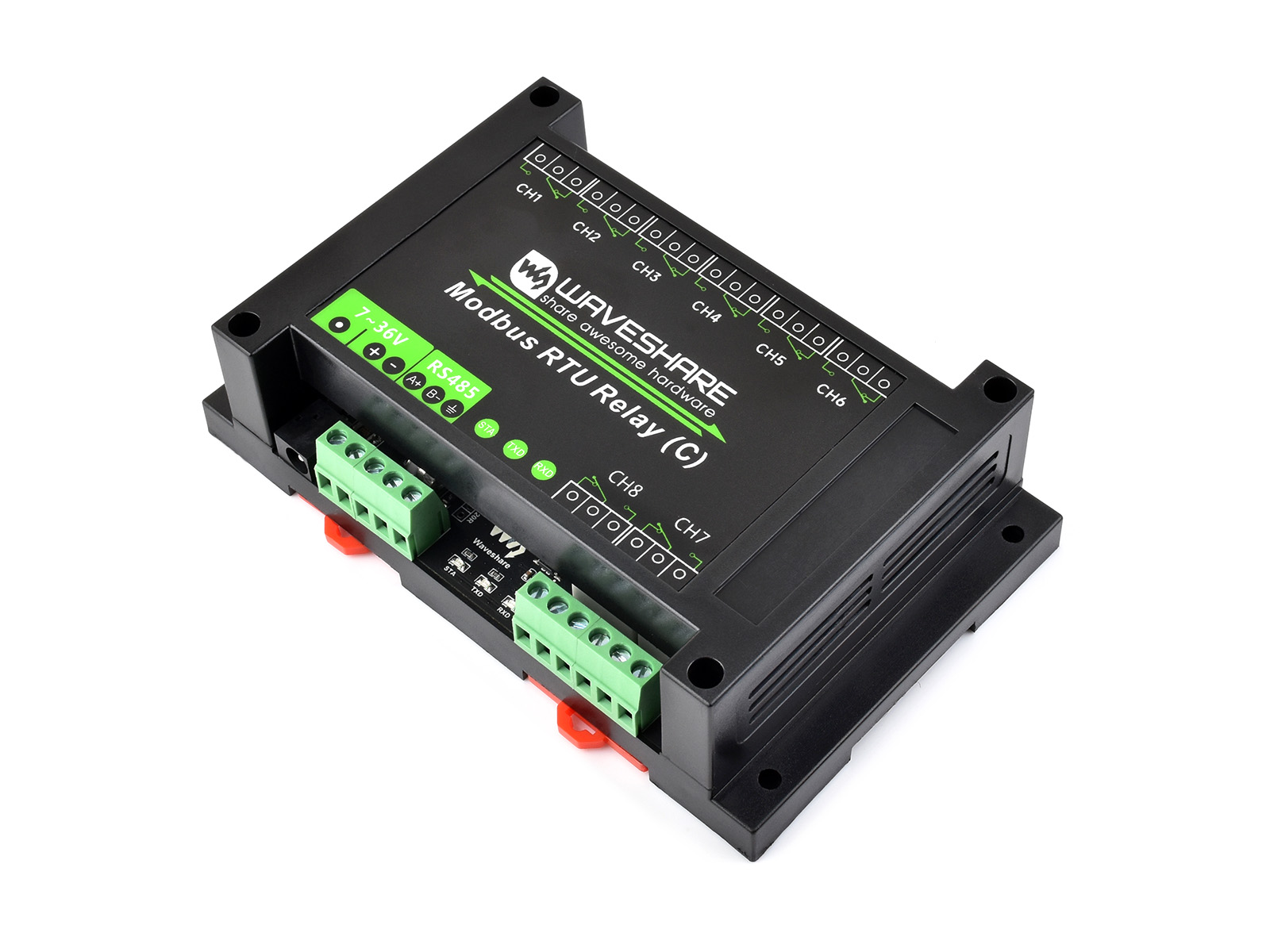 Shelly Relay Module - Реле Modbus RTU (C), 8-канальный релейный