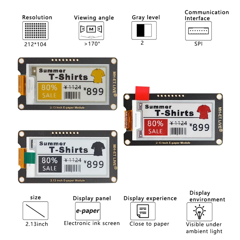 Модуль Epaper 2,13 дюйма, 2,13 – обзор и цена Display Epaper 2.9